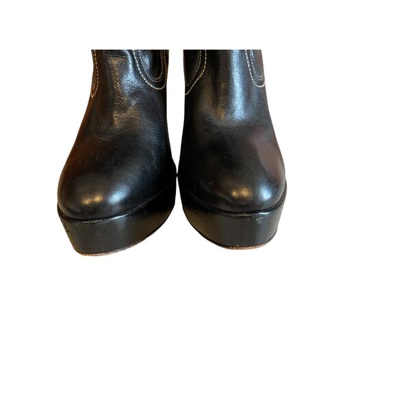Vintage Y2K Kenneth Cole Embroidered Leather Platform Boots 8 - Picture 6 of 12